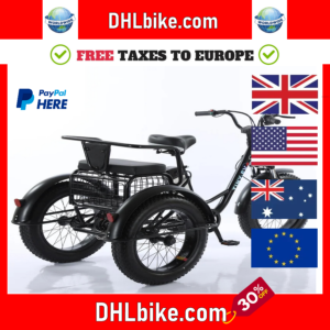 20 Inch Fat Electric Bike 3 Wheeled Electric Tricycle With Passenger Seat
